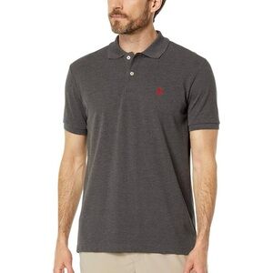 US Polo Assn. Men's Short Sleeve Knit Polo Shirt Gray Red Golf Classic Fashion M